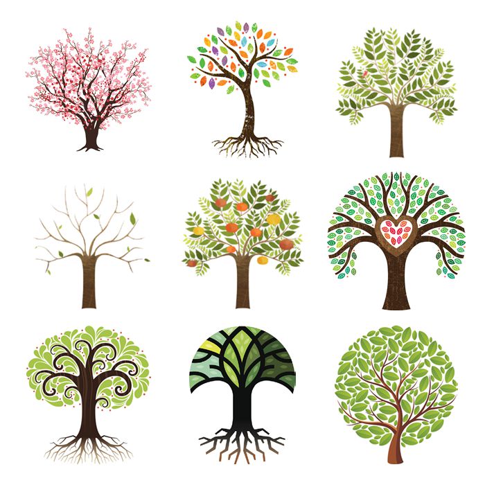 9 different artistic styles of tree