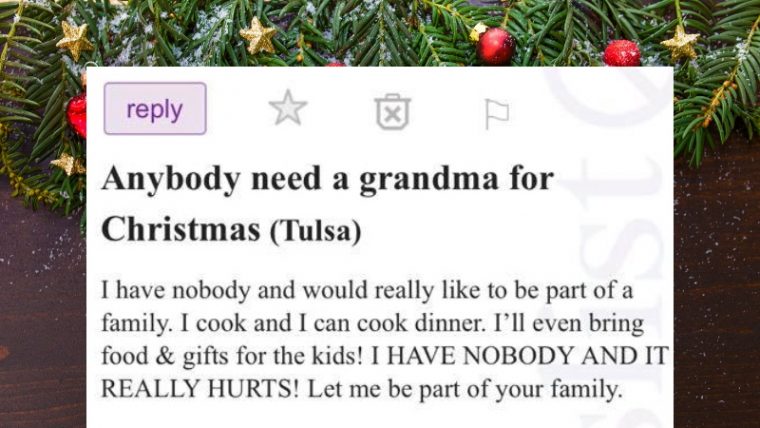 Touching Craigslist Ad Asks “Does Anyone Need A Grandma For Christmas?” - Featured image