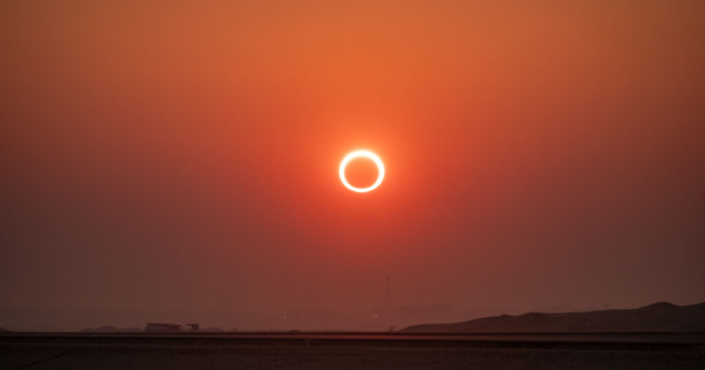 Annular Solar Eclipse of the Sun in Hofuf, Saudi Arabia