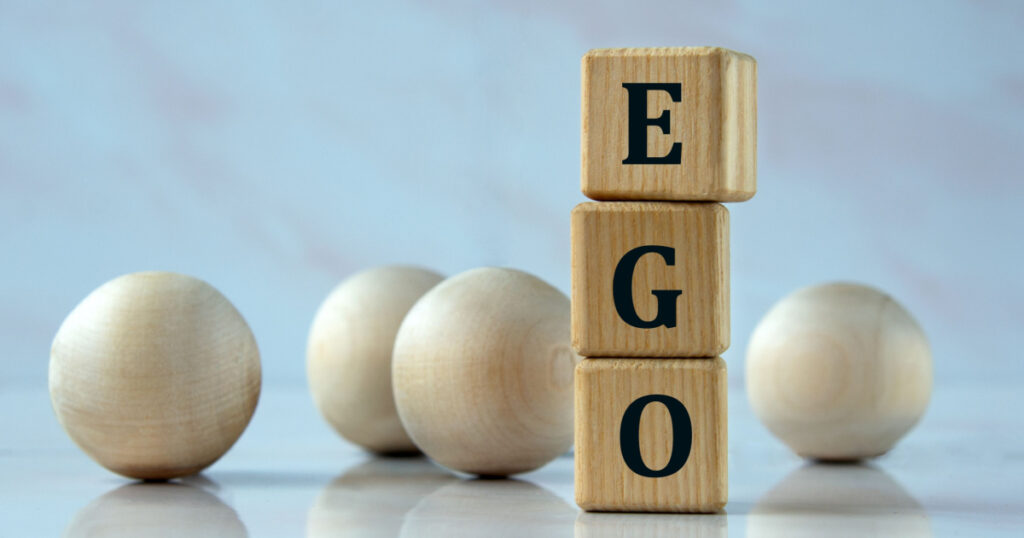 EGO - word on wooden cubes 