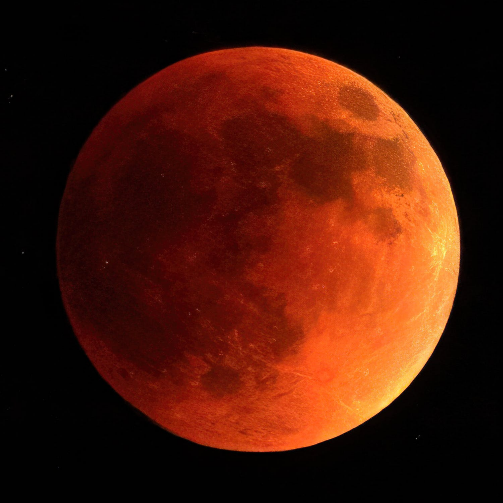 Supermoon with red hue