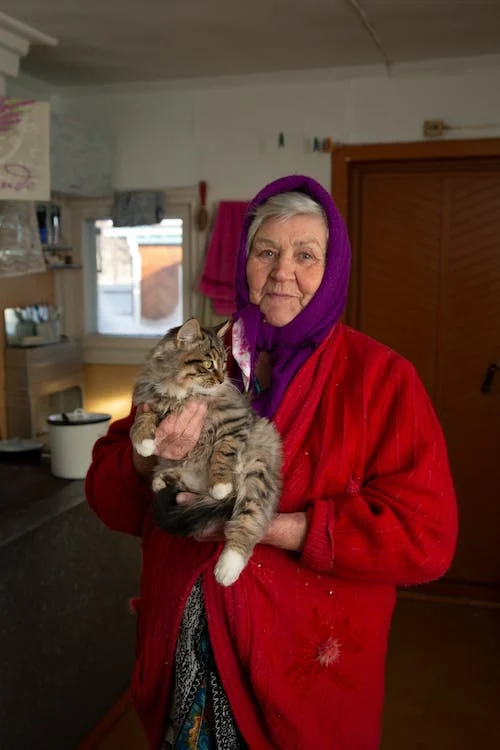 woman with cat