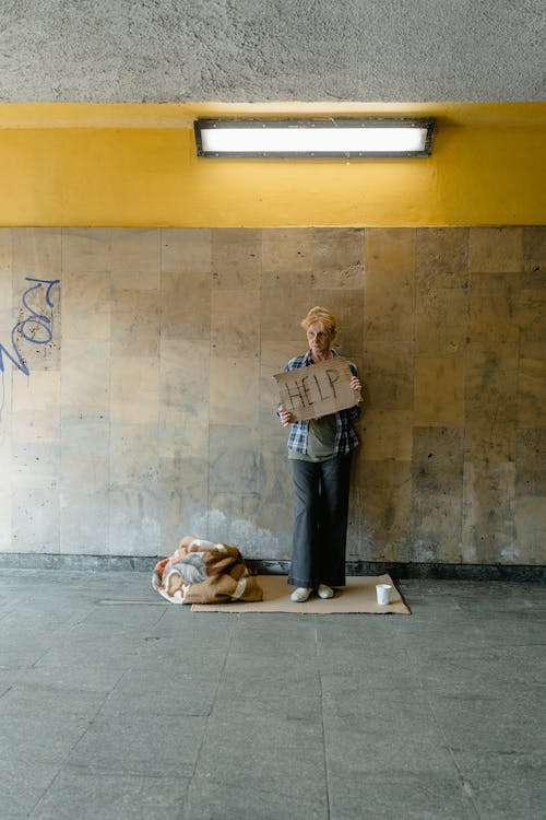 homeless woman