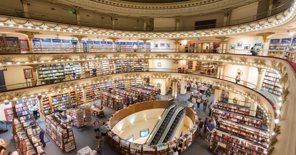 Buenos Aires, Argentina - May 12, 2018: El Ateneo Grand Splendid bookshop - Buenos Aires, Argentina
