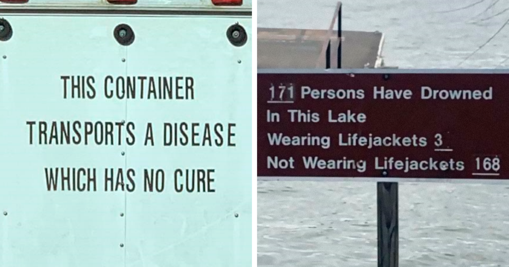 50 Of The Scariest Signs Spotted Around The World You’d Probably Want To Be As Far Away As Possible From - Featured image