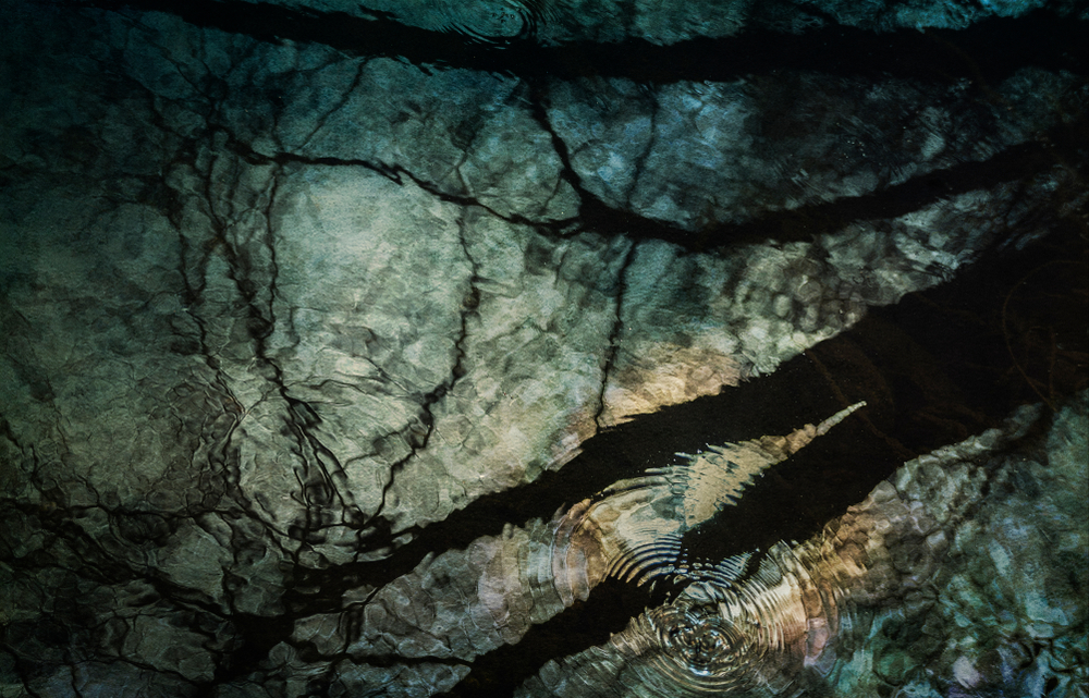 Abstract creepy reflection on a river