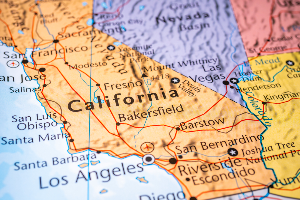 map of California one of the states with highest crime rates