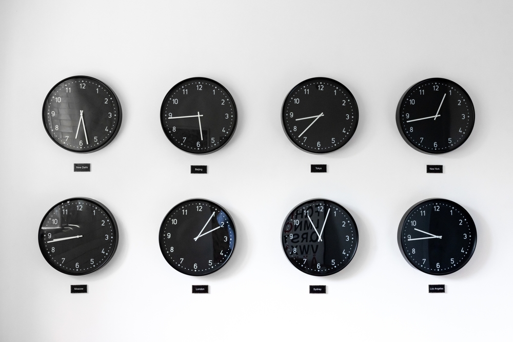 different clocks on wall