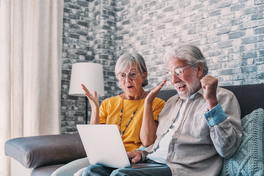 Excited,Senior,Mature,Couple,Surprised,By,Good,Unbelievable,News,,Unexpected