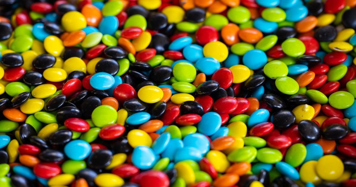 A close-up view of colorful candy shells, showcasing a vibrant and delicious assortment.