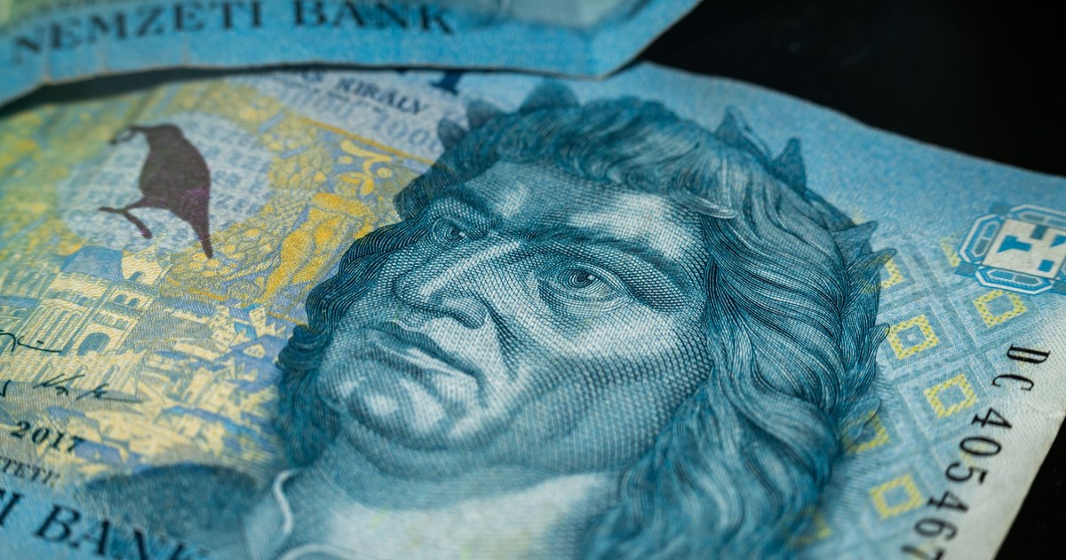 Detailed view of Hungarian Forint banknotes showcasing the unique design and art of currency.