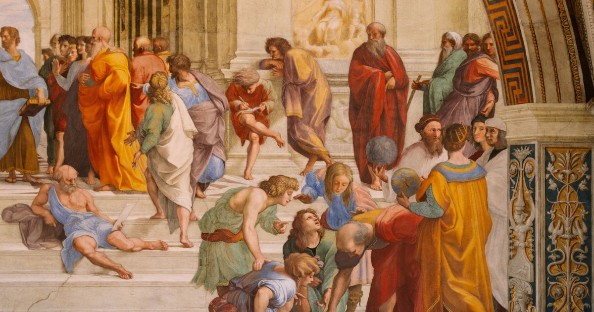 Iconic Renaissance fresco depicting ancient philosophers, located in the Vatican Museums.