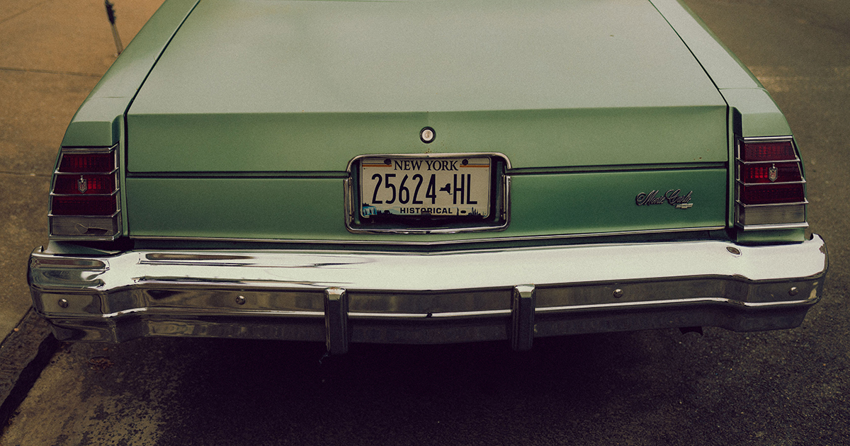 vintage green car
