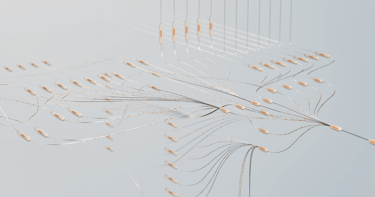Elegant 3D visualization of neural networks showcasing abstract connections in a digital space.